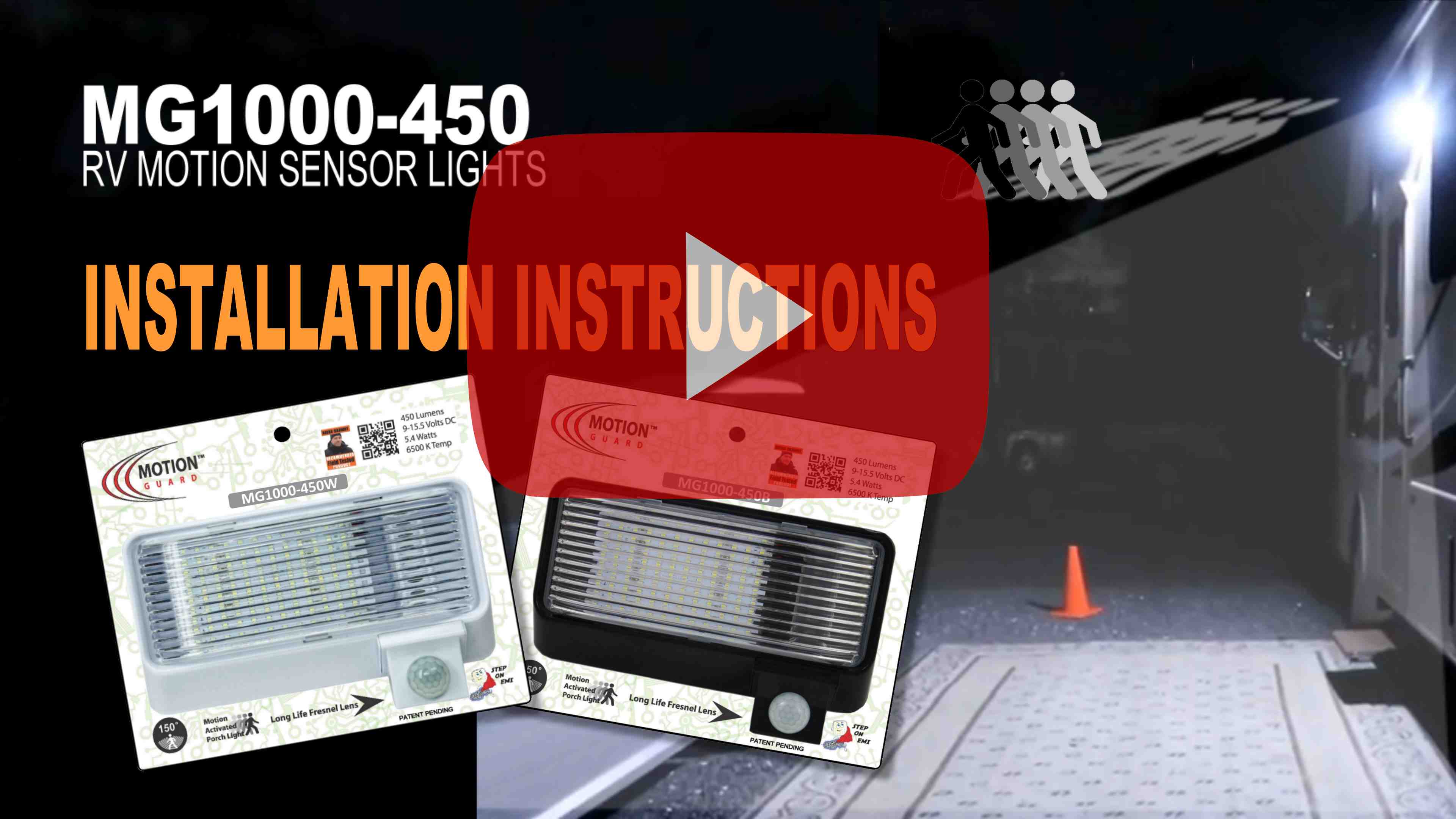 Installation Video for the MG1000-450W, 12 Volt Exterior Motion Security Sensor RV LED Porch Utility Lighting fixture Installation Video for the MG1000-450W, 12 Volt Exterior Motion Security Sensor RV LED Porch Utility Lighting fixture