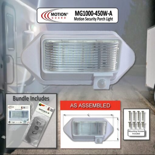 The MOTION-GUARD® MG1000-450W-A is the Best White RV LED Light w/ Motion Sensor in the RV Market today!