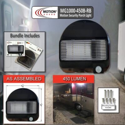 The MOTION-GUARD® MG1000-450B-RB is the Best Black RV LED Light w/ Motion Sensor in the RV Market today!