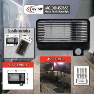 The MOTION-GUARD® MG1000-450B-SB is the Best Black RV LED Light w/ Motion Sensor in the RV Market today!