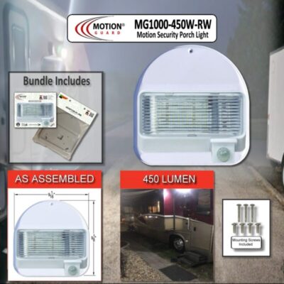 The MOTION-GUARD® MG1000-450W-RW is the Best White RV LED Light w/ Motion Sensor in the RV Market today!