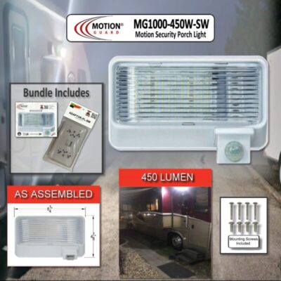 The MOTION-GUARD® MG1000-450W-SW is the Best White RV LED Light w/ Motion Sensor in the RV Market today!